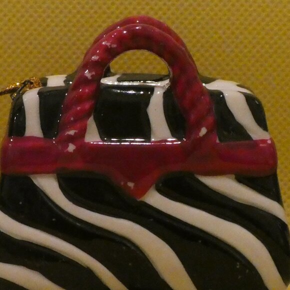 Porcelain Purse Zebra Print Ornament & Trinket Box - Picture 8 of 9